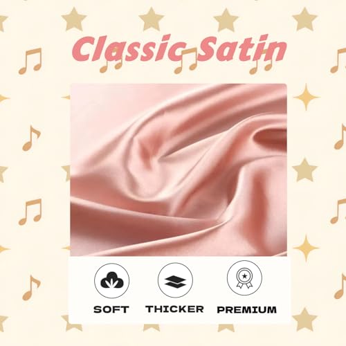 Serenade Satin Heatless Curls Overnight for Long Hair, Heatless Hair curler for Women and Girls, No Heat Curling Rods with Satin Scrunchies and Clip, Pink