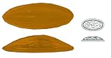Ullmann Verre pressé antique verre muggelstein surface corrigée pour lampes Odysseyl, 1 pièce, ovale, bords renforcés, env. 43 x 16 mm - Hauteur : environ 10 mm. (Verre antique ambre moyenne)