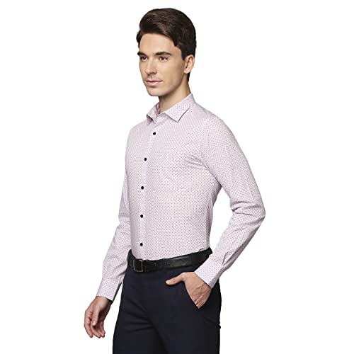 Image of Park Avenue Men's Pure Cotton Print Pattern Slim Fit Semi Cutaway Collar Full Sleeve Formal Shirt