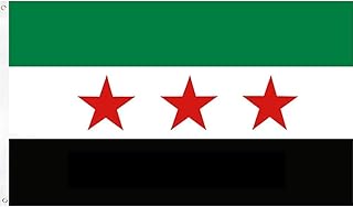علم سوريا مقاس 90 × 150 سم، علم سوري ثلاثي النجوم، علم جمهورية سوريا، الوان زاهية لتزيين الحفلات والمهرجانات الخارجية