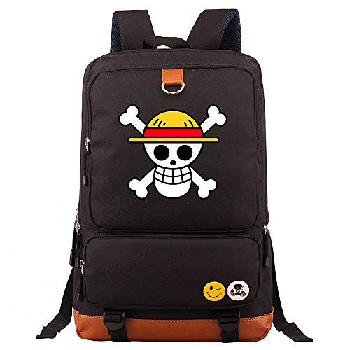 One Piece Mochila Anime Japones Escolar Portatil Hombre Mujer Casual Grande Negra Laptop
