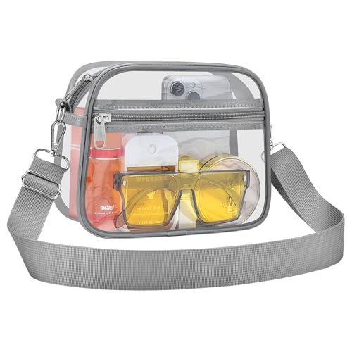 Image of Clear Bag for Stadium Events Clear Sports Fan Handbags Purses with Adjustbale Strap for Concerts Festivals Game Day