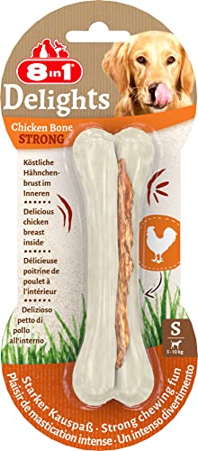 8in1 Delights Strong Knochen S - extra starker Kauknochen für kräftig kauende kleine Hunde, 1 Stück