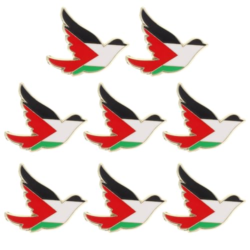 VOSAREA 8pcs Palestine Pin: Palestine Brooch Pin - Delicate Metal Lapel Brooches For Women - Flag Badge For Clothes Bags And Coats
