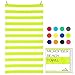 Your Choice Microfiber Beach Towel Swim Beach Towel Lightweight Compact for Travel Towels - Green White Striped (Extra Large XL 35'' x 67'')