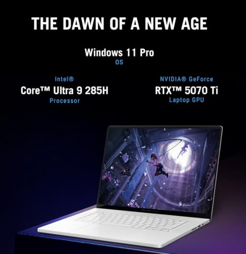 Image of ASUS ROG Zephyrus G16 Laptop 16.0 inch 240Hz WQXGA Display (Intel Ultra 9-285H, GeForce RTX 5070 Ti 12GB, 32GB LPDDR5X, 2x4TB SSD R0 (8TB), RGB KB, Thunderbolt 4, WiFi 7, Win 11 Pro) w /USB-C Dock