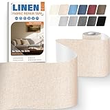 Flicken Selbstklebend Stoff 10 x 200 cm, Leinenstoff Patches Selbstklebend Beige, Stoff Reparaturset Flicken Aufkleber Patch für Autositz Reparatur, Zelt, Markisen, Sofa