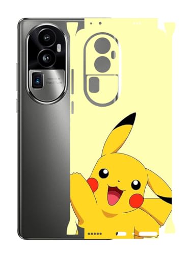 Image of AtOdds - Compatible for Oppo Reno 10 PRO Plus (5G) Mobile Back Skin Sticker - Lamination - Rear Screen Guard Protector Film Wrap (Coverage - Back+Camera+Sides) (Design - Pika)