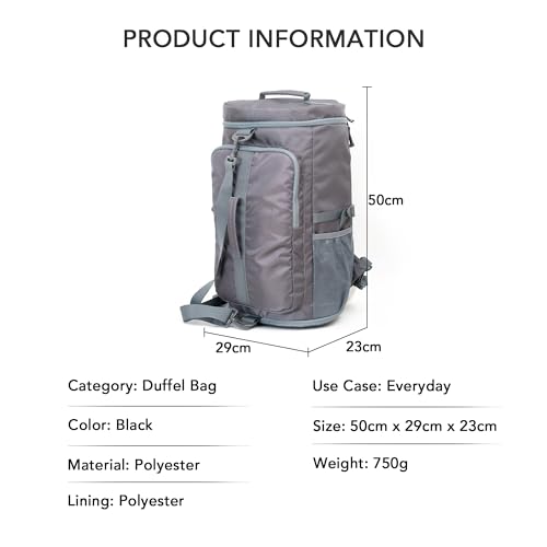 Image of Hexagon Laptop Backpack for Men Laptop Bag 15.6 inch 2-in-1 Rucksack & Duffle Bag with Shoe Compartment Versatile Travel Backpack for Gym, Work, and Weekends Bags for Men 45L