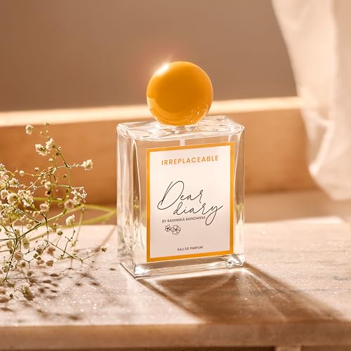 Image of Dear Diary by Rashmika Mandanna - Irreplaceable Luxury Perfume for Women - Long-Lasting Eau de Parfum with Peach Skin, Iced Lemon, Cara Orange & Lychee Notes - Premium EDP Spray - 100ml