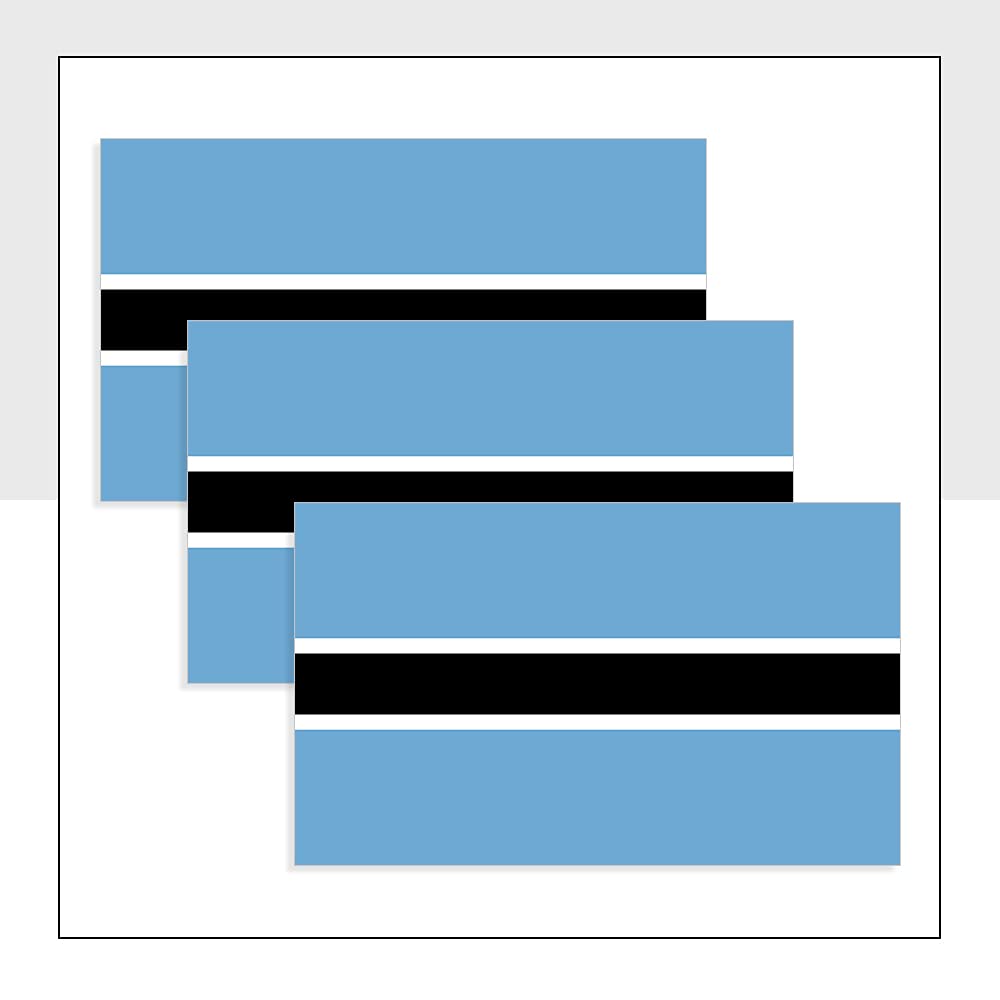 Packwith Botswana Flag Car Stickers Pack Of 3 (100 X 60 Mm) Bwa Labels For Bike Van Helmet P1179