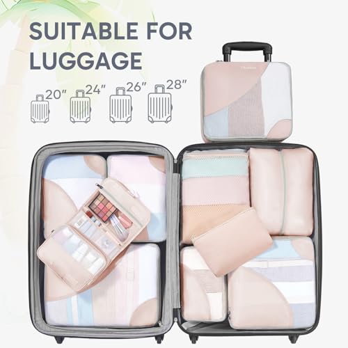 10 Set Packing Cubes for Travel, Gifts for Women Mom,Anti-Tearing Suitcase Organizer for Luggage with Shoe & Hanging Toiletry Bag,OlarHike Vacation Essentials & Accessories for Cruise Ship - Image 7