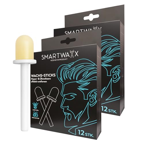 SMARTWAXX 24 Wachs-Sticks zur Entfernung von Nasen- & Ohrenhaaren | Die hygienische und langanhaltende Art der Nasenhaarentfernung ohne Trimmer | In 15 Sekunden einsatzbereit sanft zur Haut
