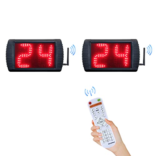 GAN XIN Shot Clock Basketball Timer,12/24/25/30/35/40/60 Seconds Countdown Timer, Portable Shot Clock with Buzzer for All Sports (Remote Control(2unit))