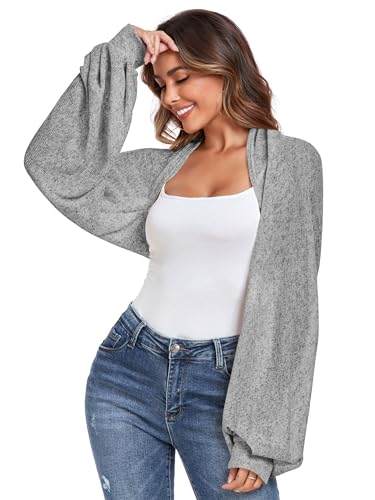 Image of ZAFUL Women's Sheer Shrug Y2K Long Sleeve Cardigans 2026 Irregular Tie Front Bolera