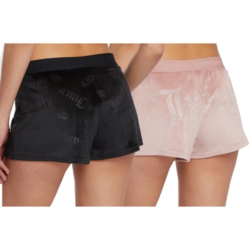Image of Juicy Couture Women's Velvet Fleece Pajama Shorts, Designer Sleep and Lounge Shorts for Women