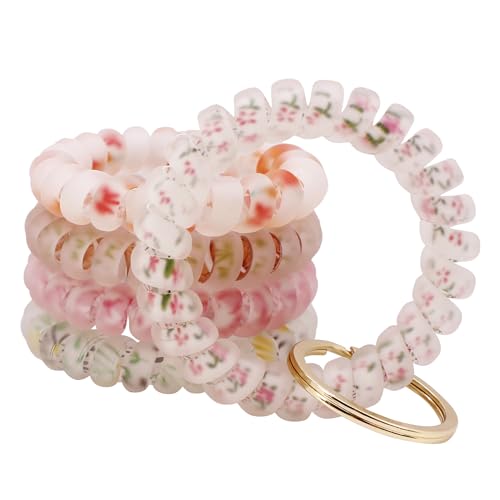 BIHRTC 6pcs Spring Flexible Spiral Wrist Coil Wrist Key Holder Plastic