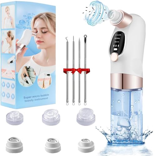 DMG TECH Blackhead Remover Pore Vacuum Cleaner Hydrafacial Skin Cleansing Device Gentle Suction Facial Pore Cleaning Tool with 3 Suction Powers 6 Attachments & 4 Probes USB Rechargeable