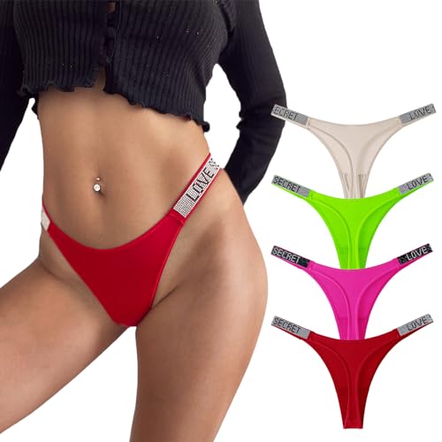 Meshal Sexy G-string Thongs for Women Cotton Panties T Back Underpants 5Pack Hipster