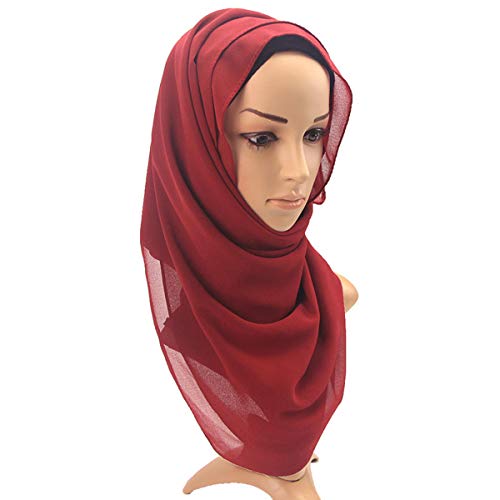Scarf for Women Soft Bubble Chiffon Fashion Muslim Hijab Wrap Shawls Headband MTJ34