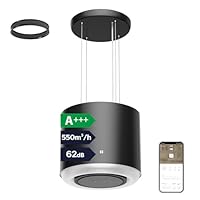 Ciarra Island Cooker Hood 48cm 550m³/ h Airflow CBCB4838 WiFi APP Touch Control Ceiling Hood 4-Speed with Booster Recirculating Kitchen Extractor Fan