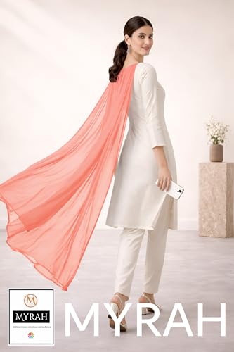 Image of MYRAH Chiffon Solid Casual Daily Use Dupatta For Women's & Girls Length - 2.50 Meter
