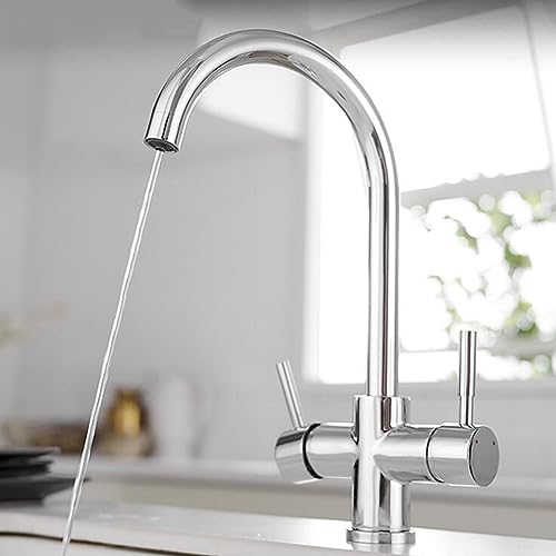 Robinet de cuisine 3 voies chrome en laiton durable