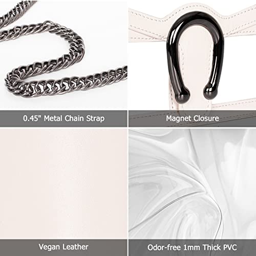 Image of Joryin Women's Stadium Approved Crossbody Bag for Women, Small Clear Bag Shoudler Purse with Chain Strap