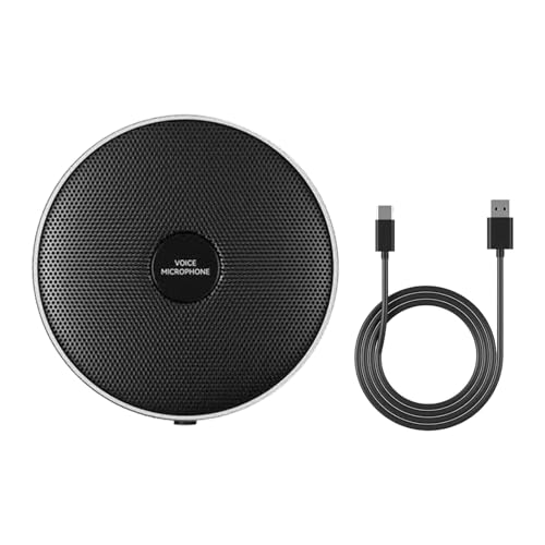 360° Computer Microphone for Desktop , USB Conference PC Mic, Noise-Canceling Technology, Recording, Skype, Online Class, Court Reporter, Plug & Play, Compatible with Windows/PC/Desktop/Laptop