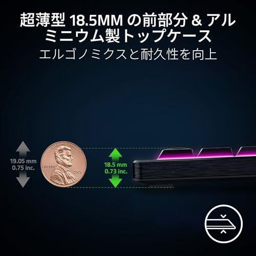 Razer BlackWidow V4 Low-profile Tenkeyless HyperSpeed JP Yellow Linear Switch の商品画像 4