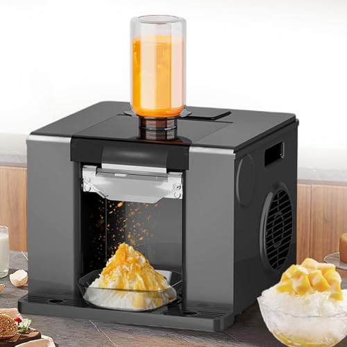 Tritaghiaccio Automatico A Forma Di Fiocco Di Neve, Per Preparare Granite, Macchina Tritaghiaccio Professionale Con Pulizia Automatica, Mandrino Freddo In Acciaio Inox Più Ampio,Black