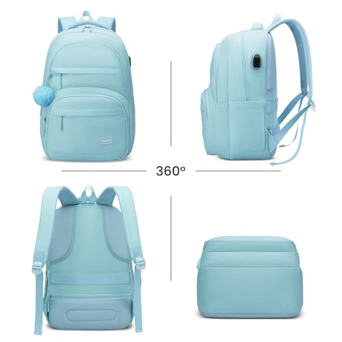 Image of YAMTION School Backpack for Teen Girls & College Students,Large Capacity Laptop Backpack Bookbag for School Travel,Blue