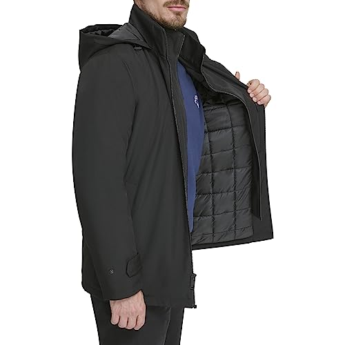 Dockers Men's Dwight Soft Shell Bib Jacket, Black Hooded image 8