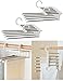 2 PCS Verstellbare Hosenbügel, 5-lagiger Jeans-Organizer, Kleiderbügel aus Edelstahl, platzsparend für Hosenschal, Rutschfester 5-in-1-Handtuchhalter für Kleiderschrank und Zuhause