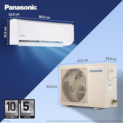 Image of Panasonic 1.0 Ton 3 Star Inverter Split AC (Smart Auto Cool, Higher Airflow, 55C Oper., Crystal Clean, Copper Cond.,8in1 Convertible,2-Way,Powerful Mode,PM0.1 Filter,CS /CU-SU12BKY3T,2026 Model,White)