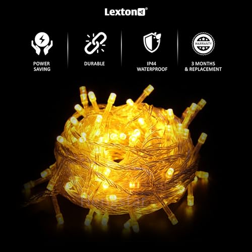 Image of Lexton Traffic Combo of 1Pcs Red, 1Pcs Green & 1Pcs Warm White 40 LED String Light | Decoration Lighting Bulbs for Diwali, Christmas, Eid, Birthday, Wedding | Suitable Indoor & Outdoor(Set of 3)