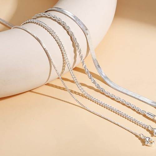 Image of Tewiky Layered Necklaces for Women 14k Gold Plated Chain Necklace Set