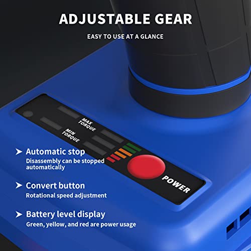 2-in-1 Cordless Brushles Power Impact Wrench, 21V Electric Brushless Impact Driver 420N.m. 1/2" Chuck High Torque 4pc Impact Drill Sockets Fast Charger & Home Tools Kit Set - Image 9