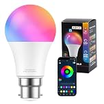 Quwem Smart Bulb Bayonet B22,10W 806LM Colour Changing WiFi Light Bulb RGB Dimmable Warm White LED Lightbulb App or Voice Control Works with Alexa and Google Home Assistant 2700K-6500K 1 Pack