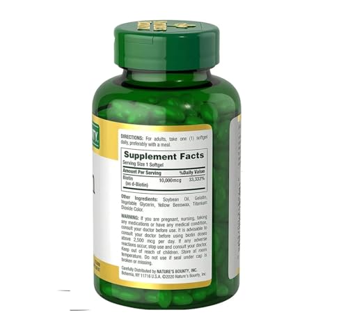 Image of Nature's Bounty Biotin 10,000 mcg, 250 Rapid Release Softgels