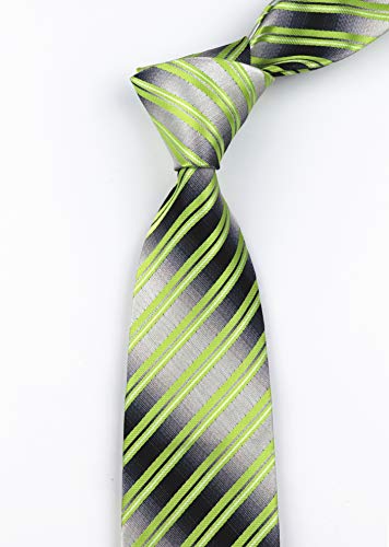 Image of Elfeves Men's Modern Striped Patterned Formal Ties College Daily Woven Neckties