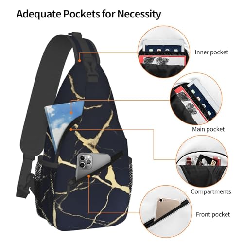 Mochila tipo sling estampado mármol para día a día miniatura 4