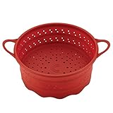 Circulon Tools 6-Quart Collapsible Silicone Steamer Insert, Red