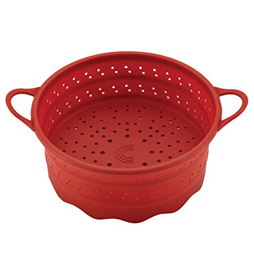 Circulon Tools 6-Quart Collapsible Silicone Steamer Insert, Red