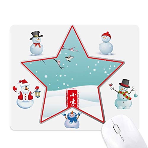 Bonhomme de neige tapis de souris circulaire léger pour une ambiance de travail hivernale