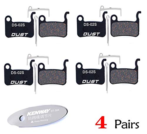 CYCOBYCO 4 Pares de Pastillas de Freno de Disco de Bicicleta para Shimano XTR M965 M966 M975, Saint M800, Deore XT M765 M775 M776, SLX M665, Deore LX M585 T665 (M975 Semi-Metallic)