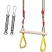 GOLDGE Trapez Schaukel Holz Schaukel Outdoor mit Kunststoff Turnringe Kinder Outdoor Belastbar bis 120KG und Dinosaurier Aufkleber, Einstellbar Schaukel Kinder Trapez Schaukel Outdoor & Indoor Einst und günstig Kaufen-GOLDGE Trapez Schaukel Holz Schaukel Outdoor mit Kunststoff Turnringe Kinder Outdoor Belastbar bis 120KG und Dinosaurier Aufkleber, Einstellbar Schaukel Kinder Trapez Schaukel Outdoor & Indoor