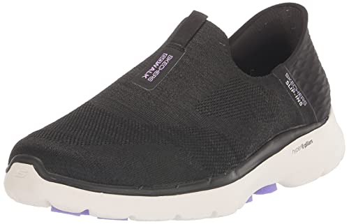 Skechers Women's Skechers Women's Hands Free Slip-ins Go Walk 6-Fabulous View, Black/Lavender, 10