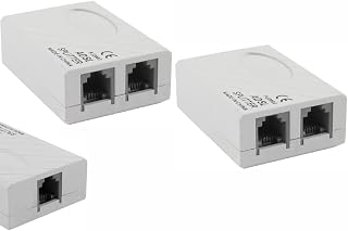 ADSLVDSLAPDT Splitter for Landline Telephone and Broadband Modem Box Internet Phone Filter Splitter - 6P2C RJ 11 Female Jack to 2X 6P2C Double Female Jack Adaptor Pack -2(Black)