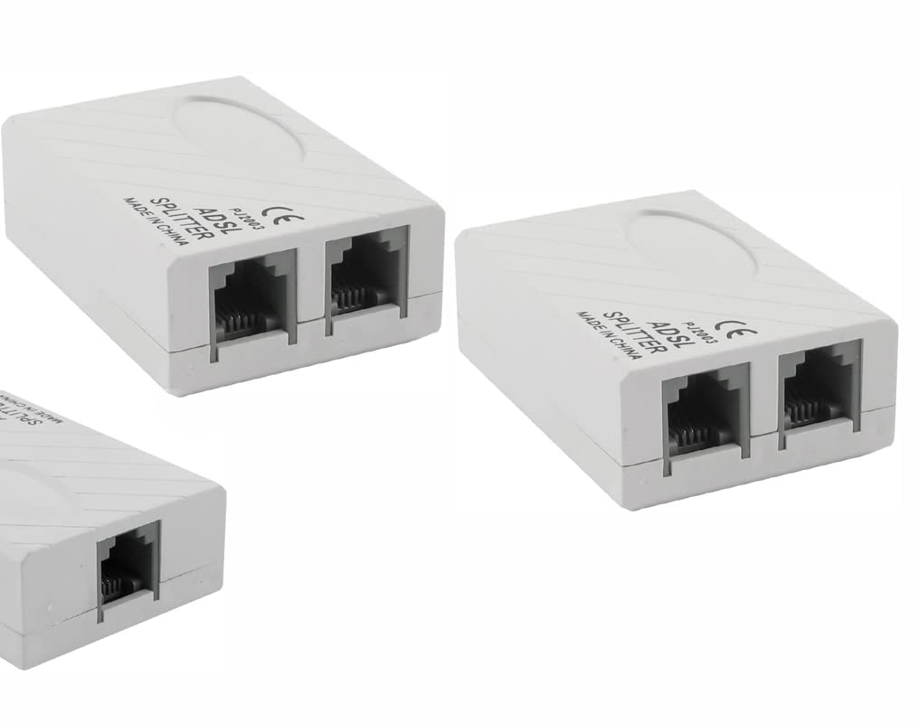 Red Champion ADSLVDSLAPDT Splitter for Landline Telephone and Broadband Modem Box Internet Phone Filter Splitter - 6P2C RJ 11 Female Jack to 2X 6P2C Double Female Jack Adaptor Pack -2(Black)-image-25
